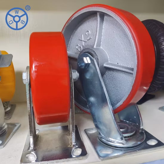 Верхнее колесо 4, 5, 6, 8 дюймов с чугунным сердечником, поворотный ролик из полиуретана